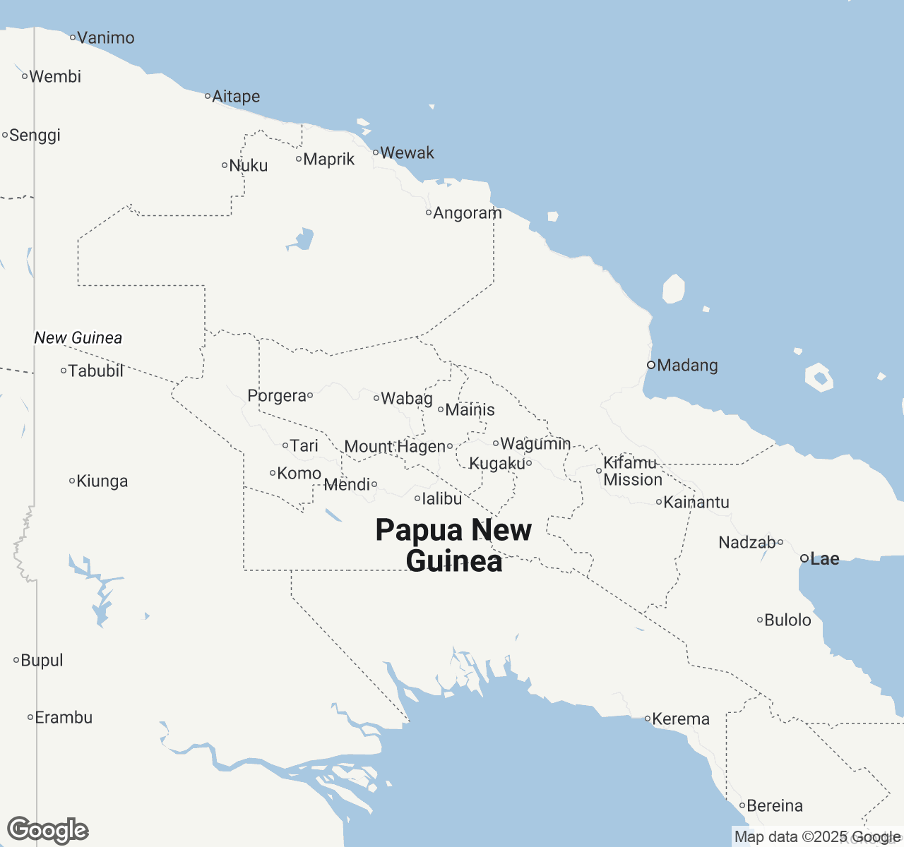 Map of Papua New Guinea